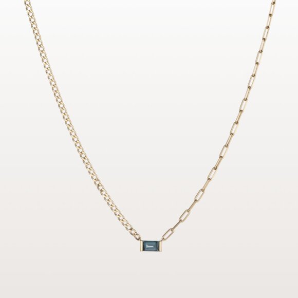 Aurate Jewelry - AURATE X MICHELLE: Tranquility Blue Topaz Chain Necklace